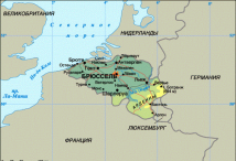 Бельгия на карте