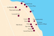 карта Отелей Мертвого моря