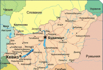 Хевиз на карте Венгрии